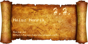 Heisz Henrik névjegykártya